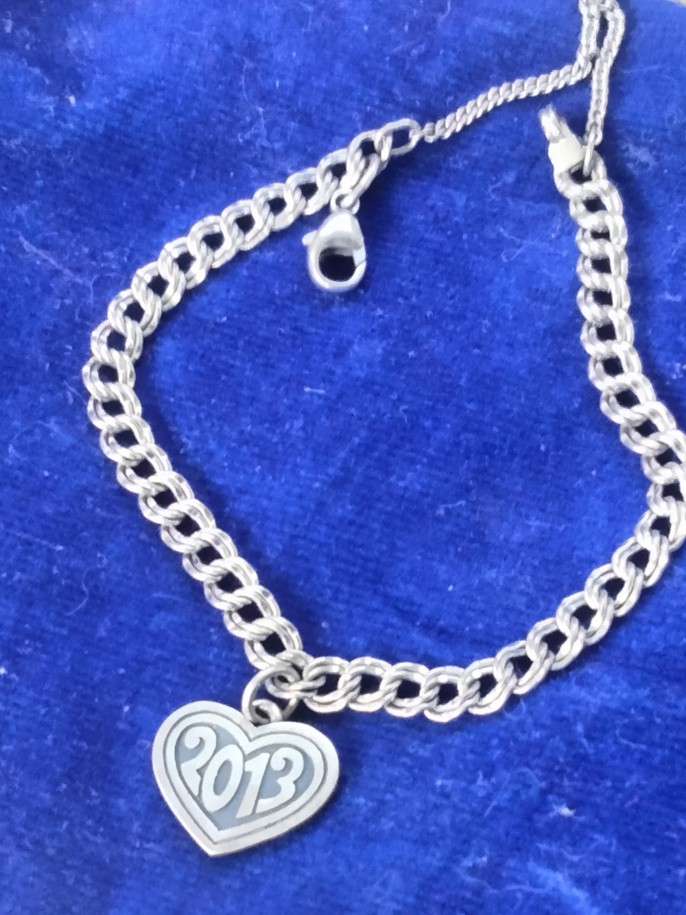 James Avery Silver Heart '2013' Charm Bracelet